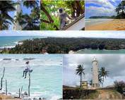 Sri Lanka | Eindrücke auf der Rundreise entlang der Westküste von Colombo über Galle bis Tissamahara. Sri Lanka Panoramablick vom Dondra Leuchtturm, Strand von Mirissa, Stelzenfischer von Konggalla, Leuchtturm in Galle. Sehenswürdigkeiten und Highlights liegen geballt auf dieser Route