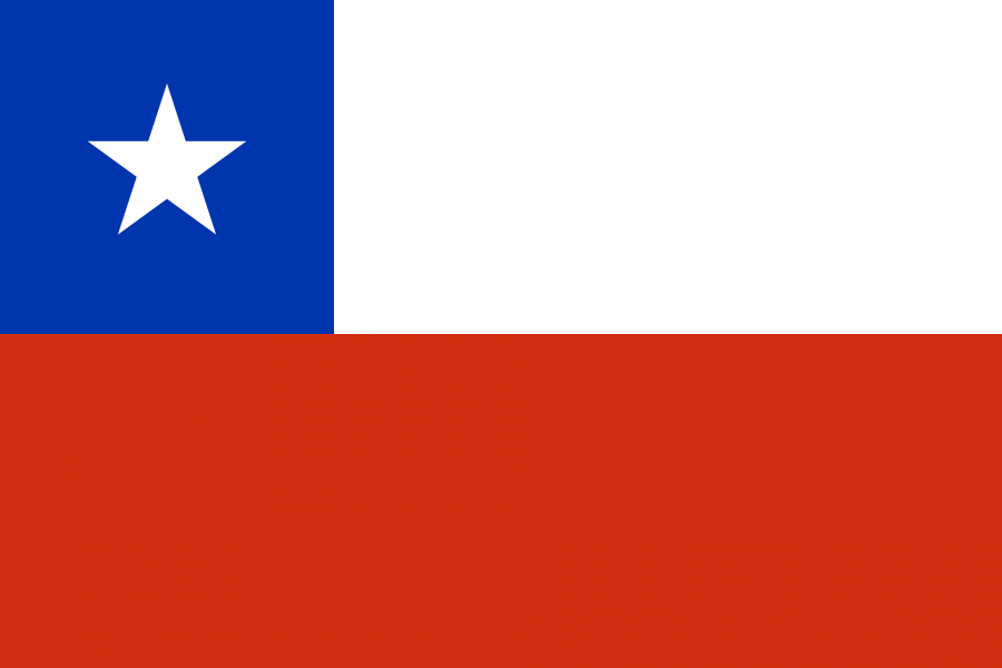 Chile Reise- und Länderinformation. Chile Flagge. Weiß, rot und blau mit einem weißen Stern in der blauen Fläche oben links
