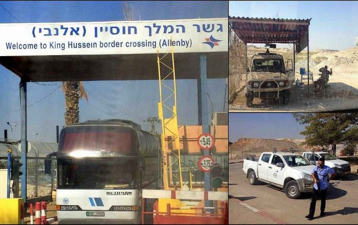 Grenze | Israel - Jordanien, am Grenzübergang herrschen extreme Sicherheitsmaßnahmen, Soldaten mit automatischen Waffen überall