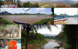 Laos | Eindrücke von interessanten Orten. Luang Prabang, Mekong, ELefanten, Mönche, Vientiane
