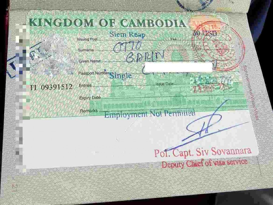 Kambodscha | Einreise Visum im Reisepass