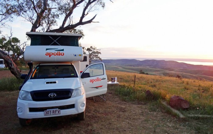 Australien | Camping im Outback auf dem Hancocks Lookout. Der Campingplatz unserer ersten Nacht im australischen Outback in der Nähe von Adelaide