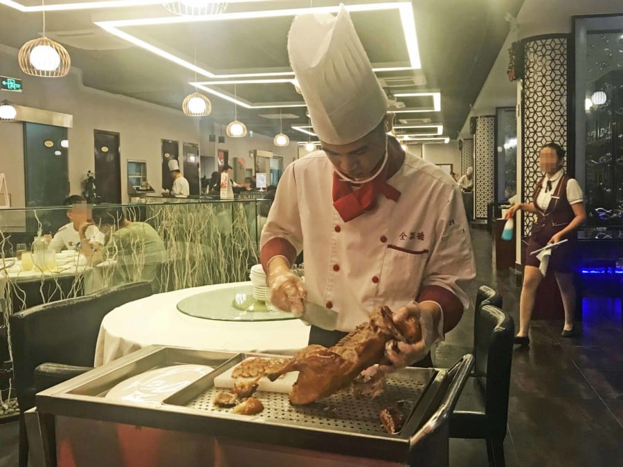 Typisches Peking Ente Restaurant in China