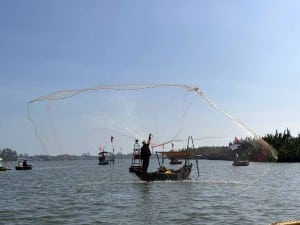 Vietnam Hoi An Kochschule Korbboot Fischfang