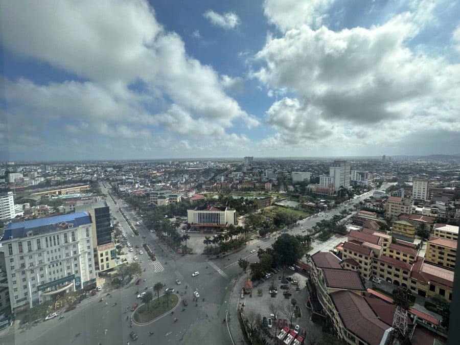 Unterkunft in in Hue: Blick aus unserem Hotelzimmer des Malia Vinpearl Hotel