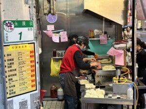 Taiwan Tipps Essen Pancakes, Zubereitung einer Garküche